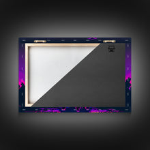 Load image into Gallery viewer, Barbarian vs Vampires, pixel art, DND RPG concept art, vaporwave aesthetic gamer room art, framed canvas print
