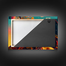 Cargar imagen en el visor de la galería, Cute Koala bear at sunset, vaporwave animal art, framed canvas print, framed wall art, ready to hang
