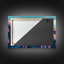 Cargar imagen en el visor de la galería, Cute fox in a field, watercolor art, framed canvas print, colorful animal art
