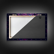 Cargar imagen en el visor de la galería, Cute racoon in the forest, vaporwave aesthetic animal art, framed canvas print, colorful animal art
