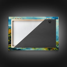 Load image into Gallery viewer, Water color painting of beautiful waterfalls, framed canvas print
