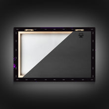 Load image into Gallery viewer, Human bard pixel art, vaporwave RPG concept art, framed canvas print, synthwave tabletop art
