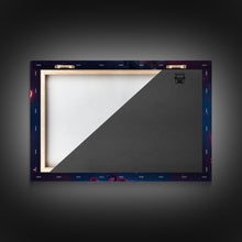 Load image into Gallery viewer, Pink Flamingos against a starry night sky, synthwave vibes, framed canvas print, framed art
