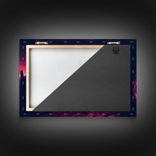 Carregar imagem no visualizador da galeria, Campfire Songs, Retrowave style art, framed canvas print, synthwave art
