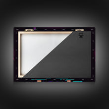 Cargar imagen en el visor de la galería, Retro Style Synthwave Wireframe City, Outrun Style, Framed Canvas Print, 80s Vibes Art
