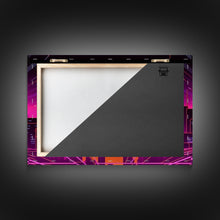 Cargar imagen en el visor de la galería, City Wall Art | Framed Canvas Print | Living room art | Lines | Retro | Wonderful art | Landscape | Outrun Style | Futuristic | Synthwave
