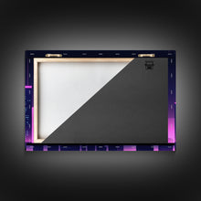 Cargar imagen en el visor de la galería, Big City Wall Art | Framed Canvas Print | Living room art | Office decor | Buildings | Outrun Style | Landscape | Night | Pop Art | City
