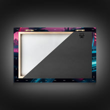 Carregar imagem no visualizador da galeria, Car interior Wall Art | Framed Canvas Print | Living room art | Neon Lights | Outrun Style | Guest room art | Retro art | Beautiful Art
