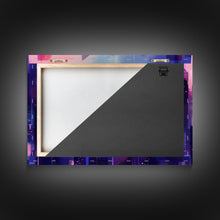 Load image into Gallery viewer, Buildings Wall Art - Framed Canvas Print - Original painting - Vaporwave Style - Watercolor colors - Pop Art Style - Living room art
