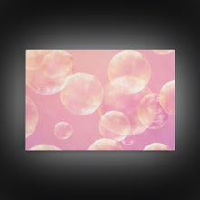 Load image into Gallery viewer, Pink Bathroom Wall Decor, Pink Bubbles Abstract Wall Art Print, Bubbles Print, Pink Nursery Wall Art, Bubbles Nursery Art Print Framed Art

