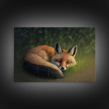 Carregar imagem no visualizador da galeria, Cute Sleeping fox Framed Canvas Wall Art, Canvas Print Decor for Home &amp; Office Decoration Canvas Ready to Hang
