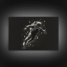 Carregar imagem no visualizador da galeria, Adrift - Astronaut Lost In Space - Framed Canvas Print - Black and White Space Art
