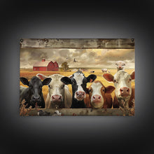 Load image into Gallery viewer, Cows and Sheep on the Farm | Framed Wall Art | Kitchen Decor | Minimalist Living Room Art | Country Art | Farmhouse Above Sofa Wall Art
