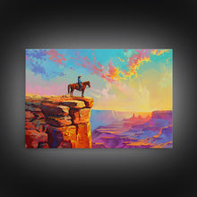 Load image into Gallery viewer, Framed Cowboy Art | 24x36 Wall Art | Equestrian Wall Decor | Western Decor | Southwestern Art | | Retro Wild West | Farmhouse Wall Art
