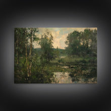 Load image into Gallery viewer, Early American Landscape Painting Framed Canvas Print | Oil Painting Print | Metal Art | Landscape Painting | Living Room Art | Home Decor
