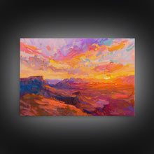 Carregar imagem no visualizador da galeria, Arizona Desert Sunset Art Print - Framed Canvas Metal or Oil Painting - Southwestern Decor
