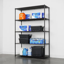 Load image into Gallery viewer, 18&quot; x 48&quot; x 72&quot; 5-Tier Wire Rack - Black
