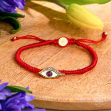 Carregar imagem no visualizador da galeria, Eye of Spiritual Protection - Four-Strand Red String Bracelet
