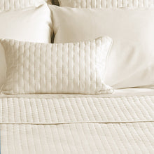 Load image into Gallery viewer, Bamboo Quilted Decorative Pillow - Ivory
