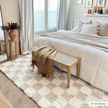 Carregar imagem no visualizador da galeria, Atira Light Brown Checkered Area Rug
