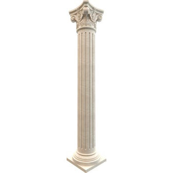 Crema Marfil Marble Corinthian Greek Hand-carved Column (W)20