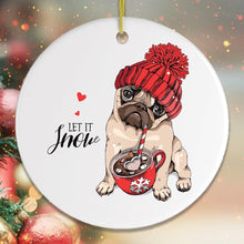 Carregar imagem no visualizador da galeria, Cute Christmas Pug Ornament
