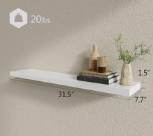 Load image into Gallery viewer, BAMEOS Floating Shelf,Wall Shelf, Decor Wall Mounted Shelves, Hanging Shelf Set for Bathroom Kitchen Living, Kitchen, Room Bedroom Storage White
