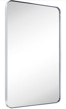 Load image into Gallery viewer, GRACTO 20x30 inch Chrome Stainless Steel Metal Framed Bathroom Mirror Wall Mounted Rounded Rectangular Bathroom Vanity Mirror
