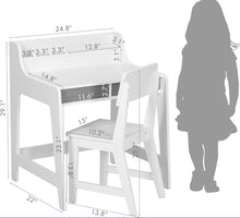 Load image into Gallery viewer, UTEX Kids Desk and Chair Set, Study Desk for Kids with Storage Bins, Wooden Children Study Table, Student Writing Desk for Bedroom &amp; Study Room
