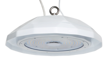 Cargar imagen en el visor de la galería, 150W LED UFO High Bay Light - Perfect for Food Service &amp; Labs - 5000K, 150lm/w, 0-10V Dimmable, DLC 5.1 &amp; NSF Certified
