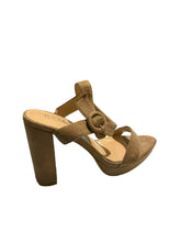 Cargar imagen en el visor de la galería, Bella Marie Women&#39;s Strappy Pump Block Taupe Suede High Heels

