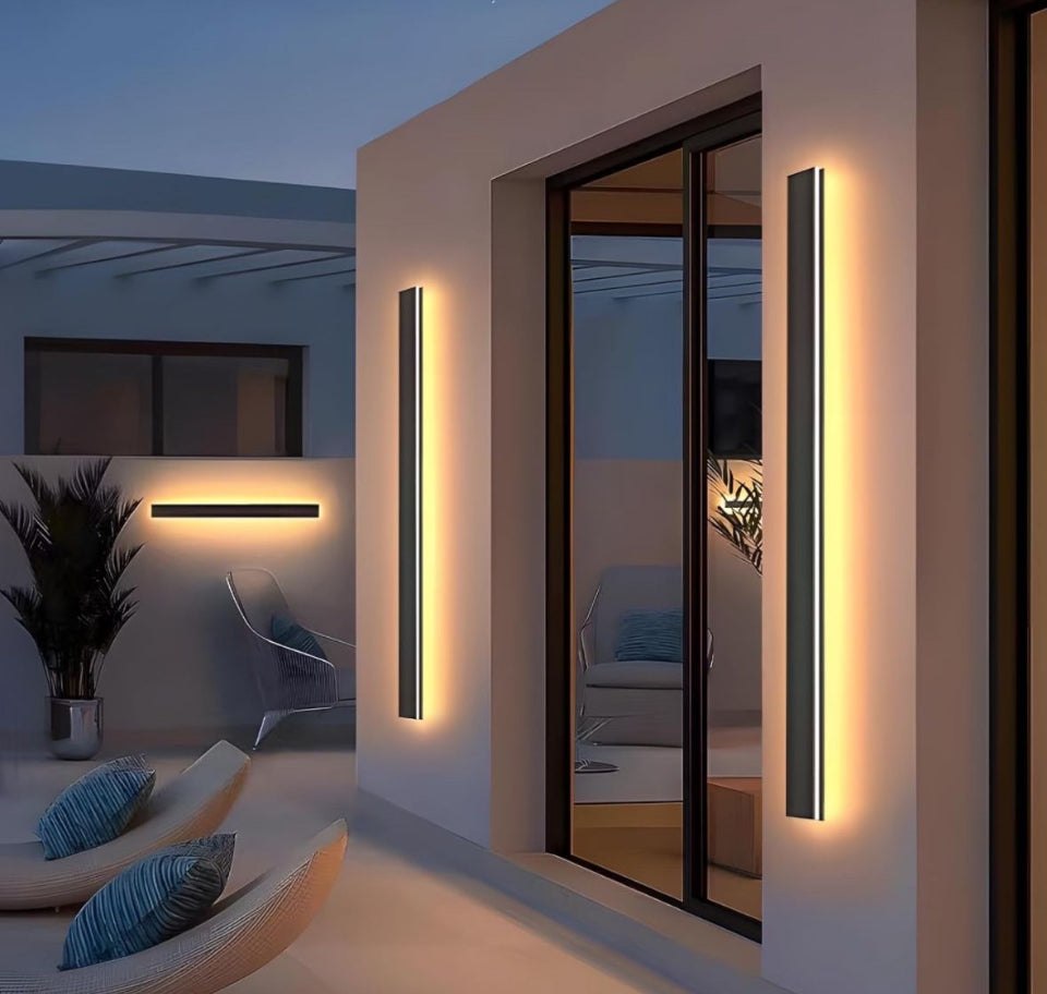 Levxhotty 59 inch Modern Outdoor Wall Lights,3000K-6000K Dimmable Outdoor Wall Sconce,Long Wall Light with Remote Control,Exterior Linear Wall Lightin