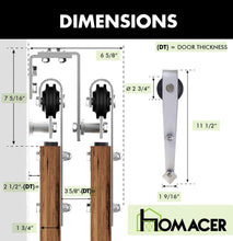 Load image into Gallery viewer, Double Track U-Shape Bypass Sliding Barn Door Hardware Kit - Arrow Design Roller
