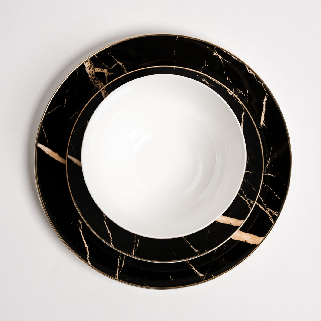 Libra Black Marble Plates
