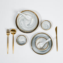 Cargar imagen en el visor de la galería, Modern Nordic Style Golden Border Marble &amp; Ceramic Tableware Sets
