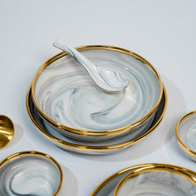 Cargar imagen en el visor de la galería, Modern Nordic Style Golden Border Marble &amp; Ceramic Tableware Sets
