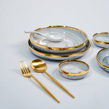 Cargar imagen en el visor de la galería, Modern Nordic Style Golden Border Marble &amp; Ceramic Tableware Sets
