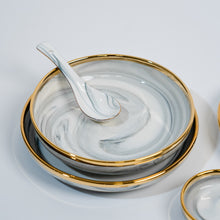 Cargar imagen en el visor de la galería, Modern Nordic Style Golden Border Marble &amp; Ceramic Tableware Sets
