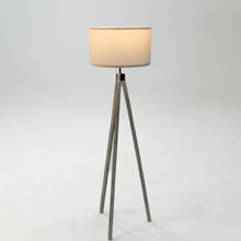 Load image into Gallery viewer, Rustic White Wood Tripod Floor Lamp
