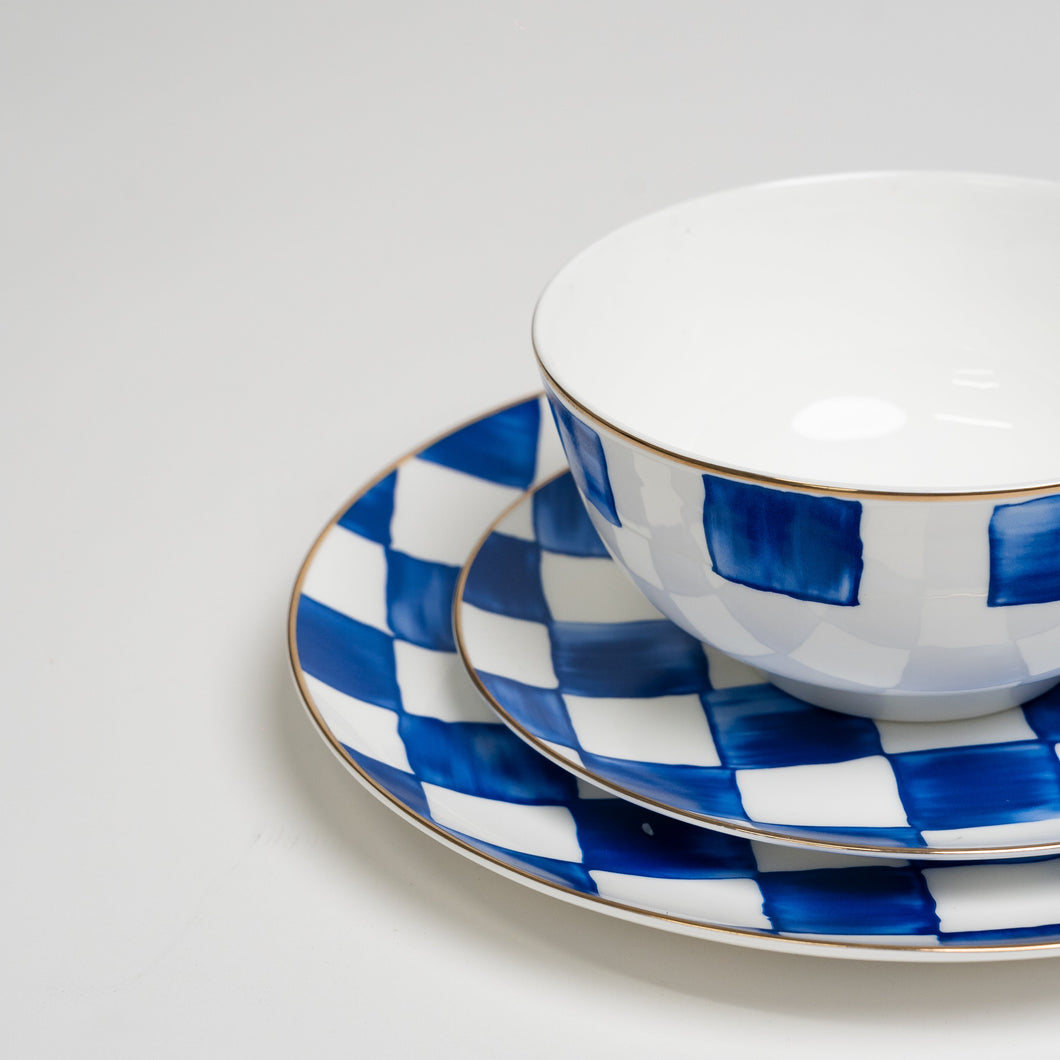 Royal Blue Check Plate Set