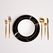 Cargar imagen en el visor de la galería, Ozarke&#39;s Libra Black Marble Plate Set
