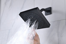 Cargar imagen en el visor de la galería, 12-inch or 16-inch Wall Mount Matte Black Rain Shower Head with Thermostatic Faucet and Tub Spout - Immerse in a Blissful Shower Experience
