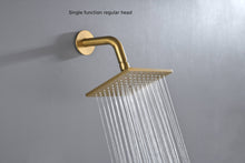 Carregar imagem no visualizador da galeria, 12-inch Or 16-inch Or 6&#39;&#39; Wall-Mount Brushed Gold 3-Way Thermostatic Shower Valve System: Versatile Functionality and Stunning Design
