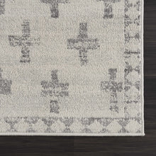 Load image into Gallery viewer, Tigris Swiss Cross Ivory&amp;Gray Area Rug
