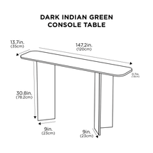 Load image into Gallery viewer, Dark Indian Green Console Table

