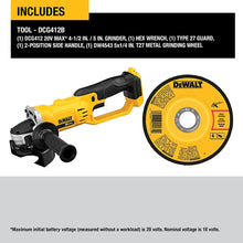 Cargar imagen en el visor de la galería, DEWALT DCG412B 20V MAX* Lithium Ion 4-1/2” grinder (Tool Only)
