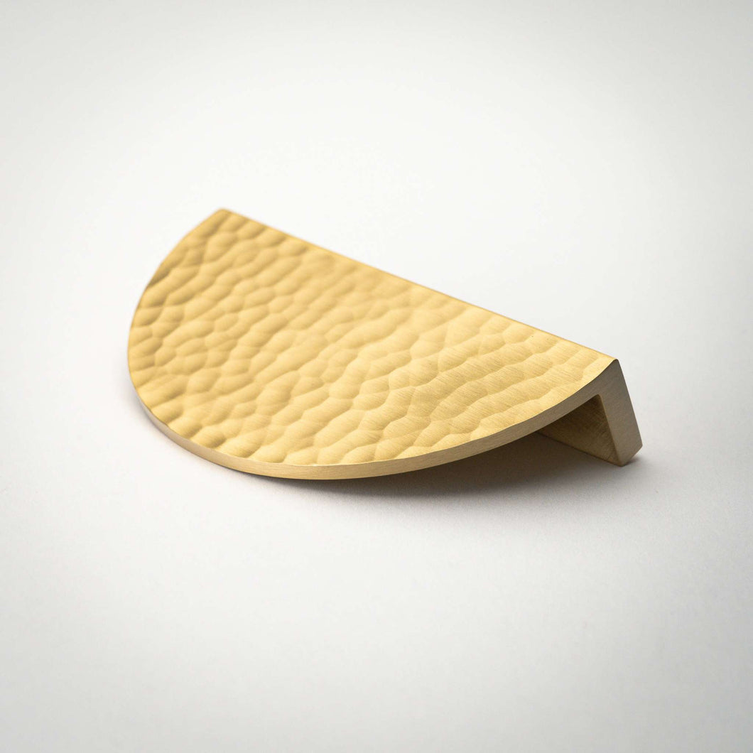 Hammered Demi Lune, Solid Brass Half Moon Cabinet Pulls