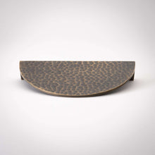 Load image into Gallery viewer, Hammered Demi Lune, Solid Brass Half Moon Cabinet Pulls
