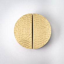 Load image into Gallery viewer, Hammered Demi Lune, Solid Brass Half Moon Cabinet Pulls
