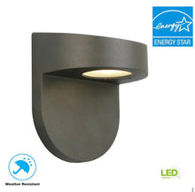 Cargar imagen en el visor de la galería, Hampton Bay 6.1 in. Black LED Outdoor Wall Lantern Sconce with Frosted Glass
